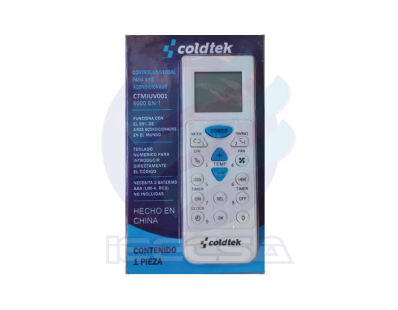 CONTROL REMOTO UNIVERSAL 6000 CODIGOS COLDTEK IEECSA