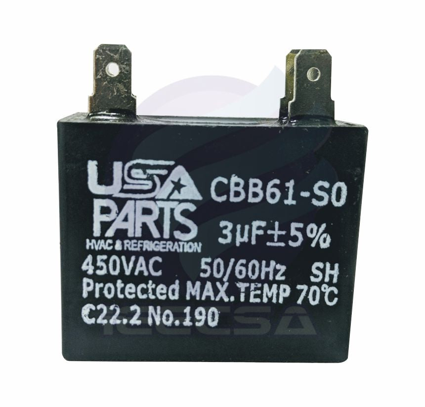 CAPACITOR 3.0MFD 450V CUADRADO PARA MOTOR