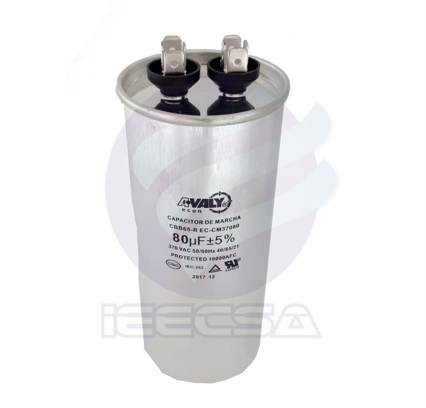 CAPACITOR SENCILLO 80MFD 370V MCA AVALY