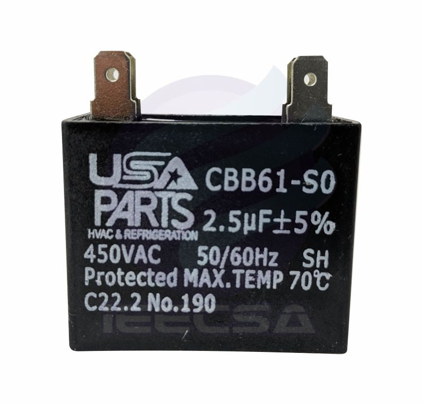 CAPACITOR 2.5MFD 450V CUADRADO PARA MOTOR