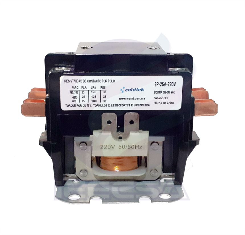 CONTACTOR 2 POLOS 25AMP 220V MCA ERO